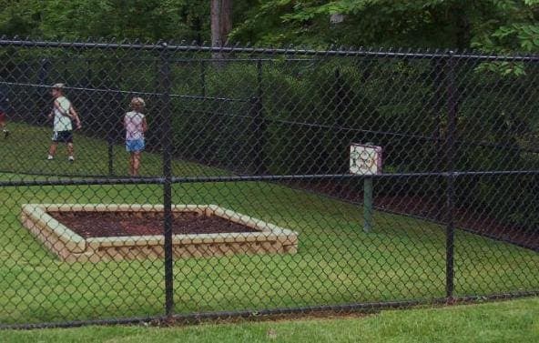 Black vinyl chain-link commercial fence - Model 507