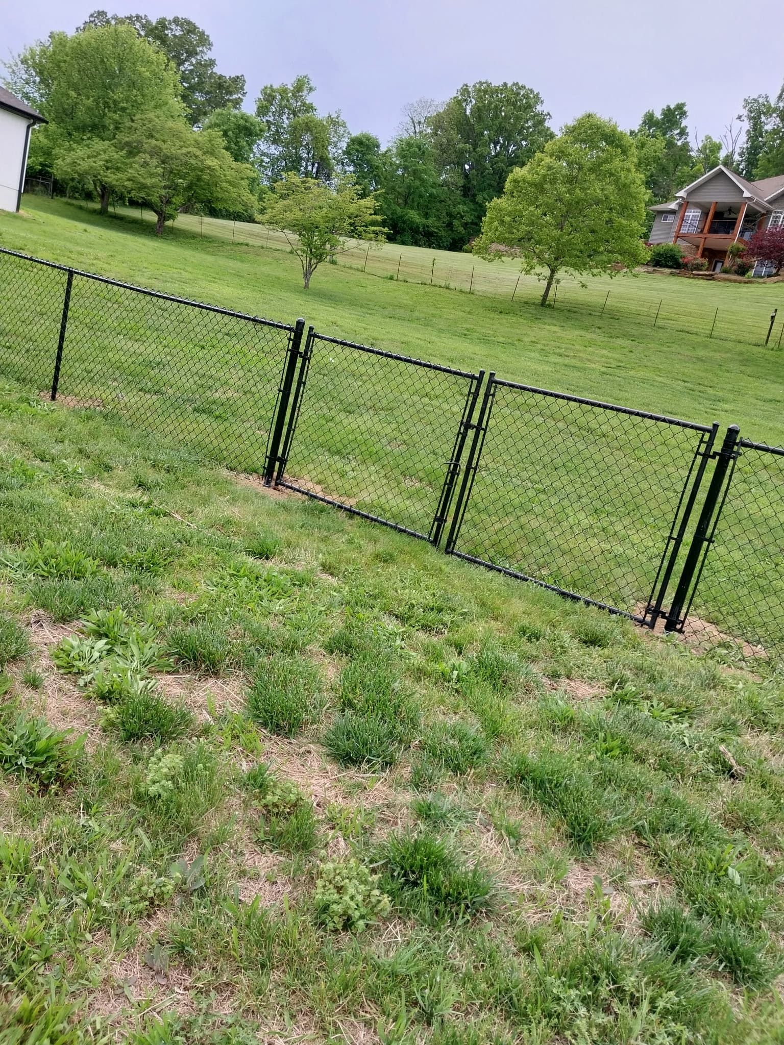 Chain-link fence panel showing durability