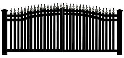 Aluminum estate gate arched pickets Model 710