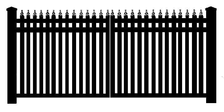 Aluminum gate with straight picket - Charleston style