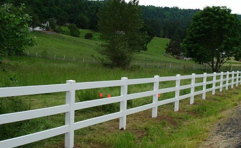 Rail fence installation example