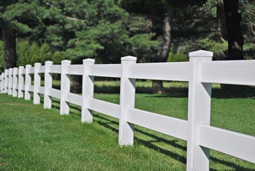 Vinyl two rail fence - maintenance-free design
