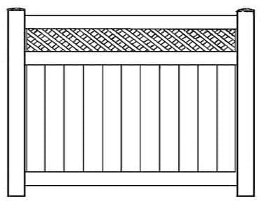 Estate with Lattice vinyl fence installation - Model 403